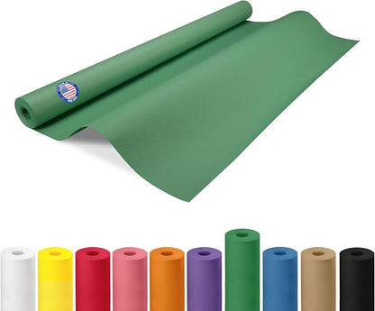 36" x 1200" (100 ft) Green Kraft Paper Roll - USA-Made Quality Craft Paper for Gift Wrapping, Kids' Arts & Crafts, School Projects - Natural Material 50lb Thickness by IDL Packaging