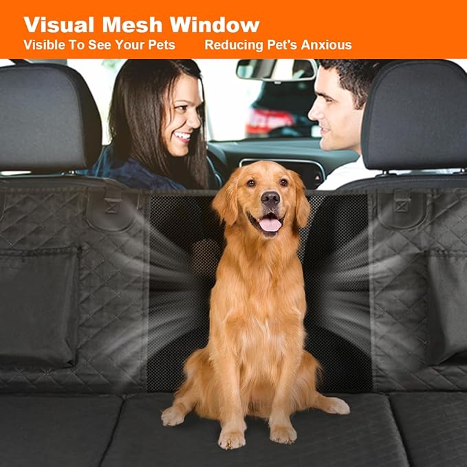 Vailge Dog Car Seat Cover for Trucks,Large Back Seat Extender for Dogs,Waterproof Dog Car Hammock,Non Inflatable dog seat cover,Hard Bottom Dog Seat Cover for Trucks F150, RAM1500,Silverado,GMC Sierra