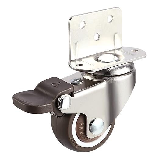 1pc Heavy Duty Casters 20kg Mute Swivel Wheels for Moving Furniture Chair Crib Cabinet Workbench Soft Rubber Universal Castor (Color : 2 inch with Brake)