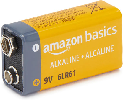 Basics 8-Pack 9V Long-Lasting Alkaline Batteries for Smoke Detector, Electronics & Audio, Reliable, 5-Year Shelf Life