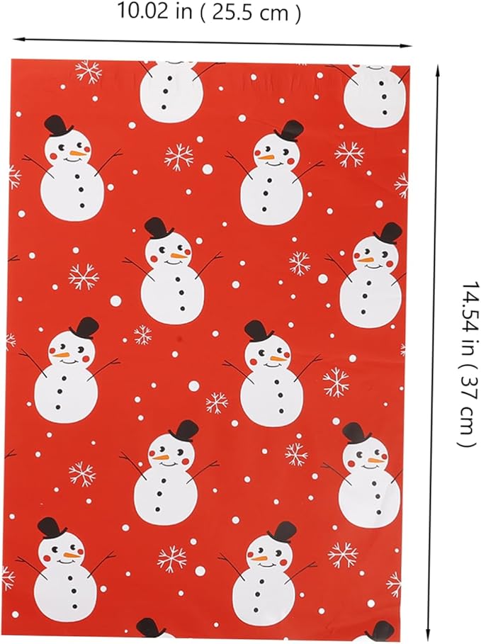 100Pcs Christmas Snowman Design Shipping Bags Self Sealing Poly Mailers Thick Holiday Parcel Bags for Envelopes for Christmas Mailing