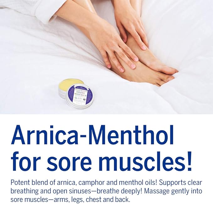 Dr. Bronner's - Organic Magic Balm (Arnica-Menthol, 2 Ounce) - Made with Organic Beeswax and Organic Hemp Oil, Relieves and Relaxes Sore Muscles and Achy Joints, Moisturizes and Soothes Dry Skin