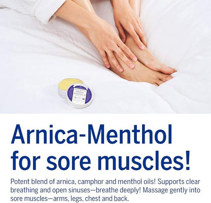 Dr. Bronner's - Organic Magic Balm (Arnica-Menthol, 2 Ounce) - Made with Organic Beeswax and Organic Hemp Oil, Relieves and Relaxes Sore Muscles and Achy Joints, Moisturizes and Soothes Dry Skin