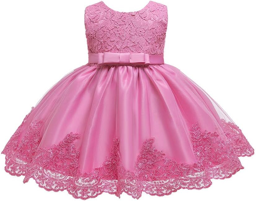0-6T Toddler Baby Girl Embroidered Tutu Ball Gown Lace Dresses with Headwear