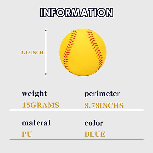 Foam Baseballs, 9 Inch Soft Baseballs Training Pitch Stress Ball with Drawstring Bag