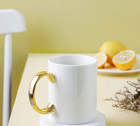 Ceramic Coffee Mug White Tea Cup Pottery Coffee Cup Milk Juice Mug Birthday Gift for Office and Home