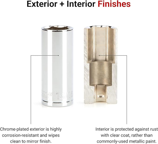 TEKTON 1/2 Inch Drive x 15/16 Inch Deep 6-Point Socket | SHD23024