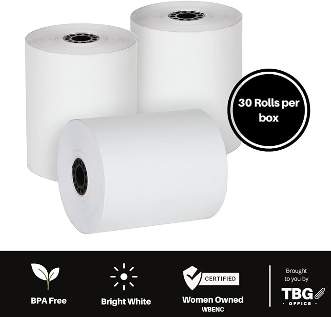 3 18 x 230' Thermal Paper Rolls - BPA FREE  MADE IN USA - Receipt paper rolls  Point of Sale Cash Register - Thermal printer paper - Credit Card Paper - for POS systems (1 Case - 30 Rolls)