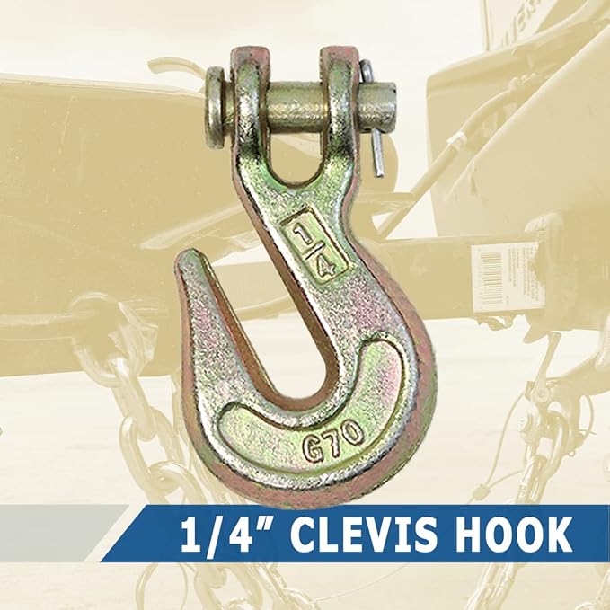 14 Grade 70 Forged Clevis Slip Hook, 14,400lbs Breaking Strength, for Chain Hooks for Trailers and Towing (2)