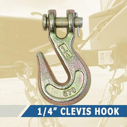 14 Grade 70 Forged Clevis Slip Hook, 14,400lbs Breaking Strength, for Chain Hooks for Trailers and Towing (2)