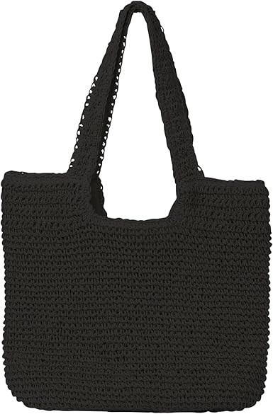 Beach Bags for Women - Summer Soft Large Woven Shoulder Purse Handbag, Beach Tote Straw Bag for Summer Vacation