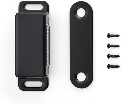 Ravinte 4 Pack Black Magnetic Door Catch, Matte Black Cabinet Magnets, Strong Magnetic Catch Latch for Kitchen Cabinets, Drawers  Cupboards, Stainless Steel Closures