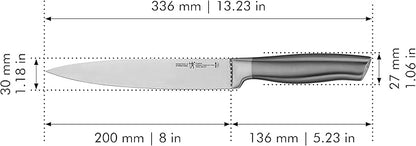 HENCKELS Graphite Razor-Sharp 8-inch Carving Knife, German Engineered Informed by 100 Years of Mastery, Silver