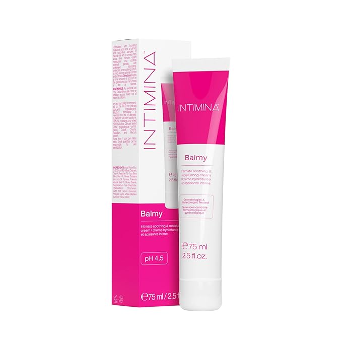 INTIMINA Balmy - Vaginal Moisturizer and Lubricant, Intimate Soothing and Moisturizing Cream, Moisturizer for Dry Skin, Body Cream Vulva Moisturizer