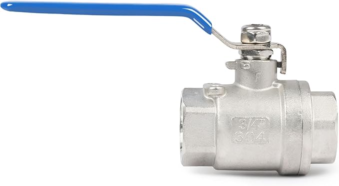 U.S. Solid 34 inch Ball Valve 304 Stainless Steel Female Ball Valve, Full Port