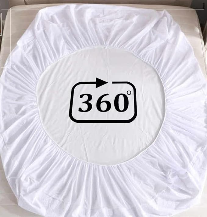 California Queen Size 60 X 84 Terry Cotton 100 Waterproof 1 Peice Mattress Protector, Breathable, Noiseless Mattress Cover, 12"- 14" Fitted Deep Pocket Mattress Protector Cover White Solid