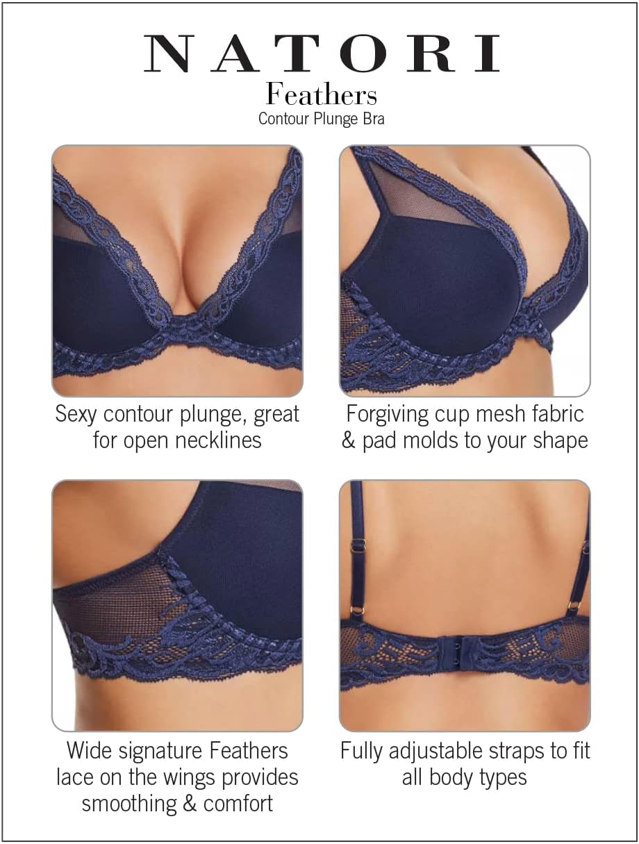 Natori Women Feathers Lace Plunge T-Shirt Bra (Size: 30C)