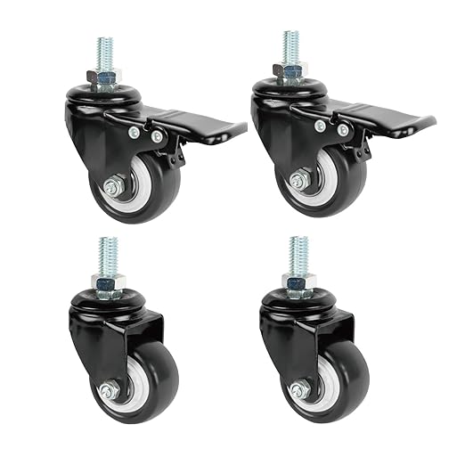 Tecmojo Rack Caster Kit - Add Wheels to Your AV Rack in Minutes - Apply to Tecmojo 12U, 16U, 20U AV Racks