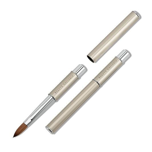 Beaute Galleria 1 Piece Kolinsky Sable Round Acrylic Nail Art Brush (CRIMPED), for Manicure Detail Painting, Acrylic Application, Acrylic Powder, Nail Extension, Nail Carving, Nail Art Pen (Size: 8)