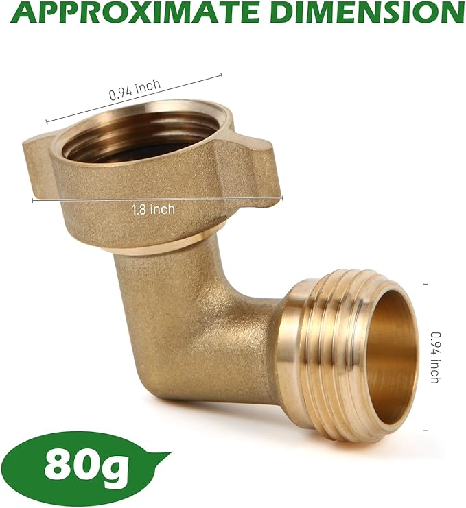 90 Degree Water Hose Elbow for RV with Easy Grip Connector RV Drinking Water Hose Adapter for RV City Water Inlet Connection City Water Hookup for Camper Residential Outdoor 1 pack
