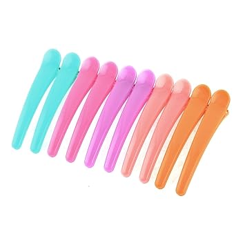 10 Pcs Round Tip Assorted Color Plastic Alligator Hair Clips for Woman (id: 76f ccd bb2 eef 41e, Small
