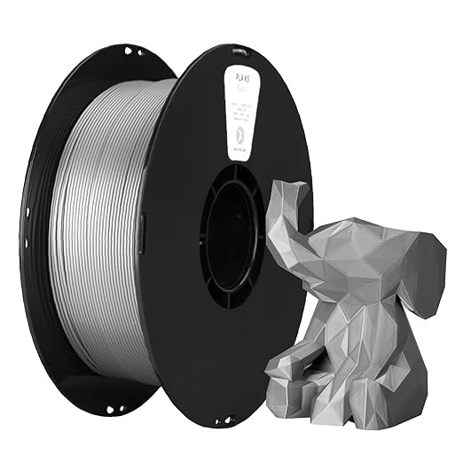 PLA Filament 1.75mm,Silver PLA 3D Printer Filament 1kg Spool (2.2lbs),3D Printing Filament Dimensional Accuracy +/-0.03mm,Compatible with Most FDM Printers