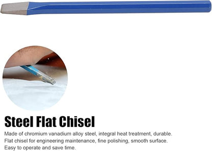 6.5 in masonry chisel, alloy steel flat utility chisel, cement chisel, engineering masonry tool for cutting, carving, and chiselling