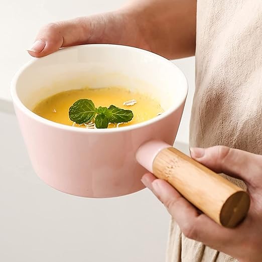 Fruit Bowls French Onion Soup Bowls with Wood Handle Fruit Salad Dessert Bowls Breakfast Porridge Bowls Steamed Egg Bowl Counter