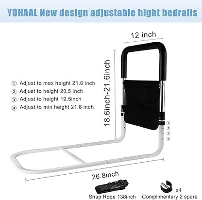 Bed Rail for Elderly Adults Safety - Bed Rails for Queen Bed,Height Adjustable Fall Prevention Guard for Seniors Fits King Size Full Twin Bed