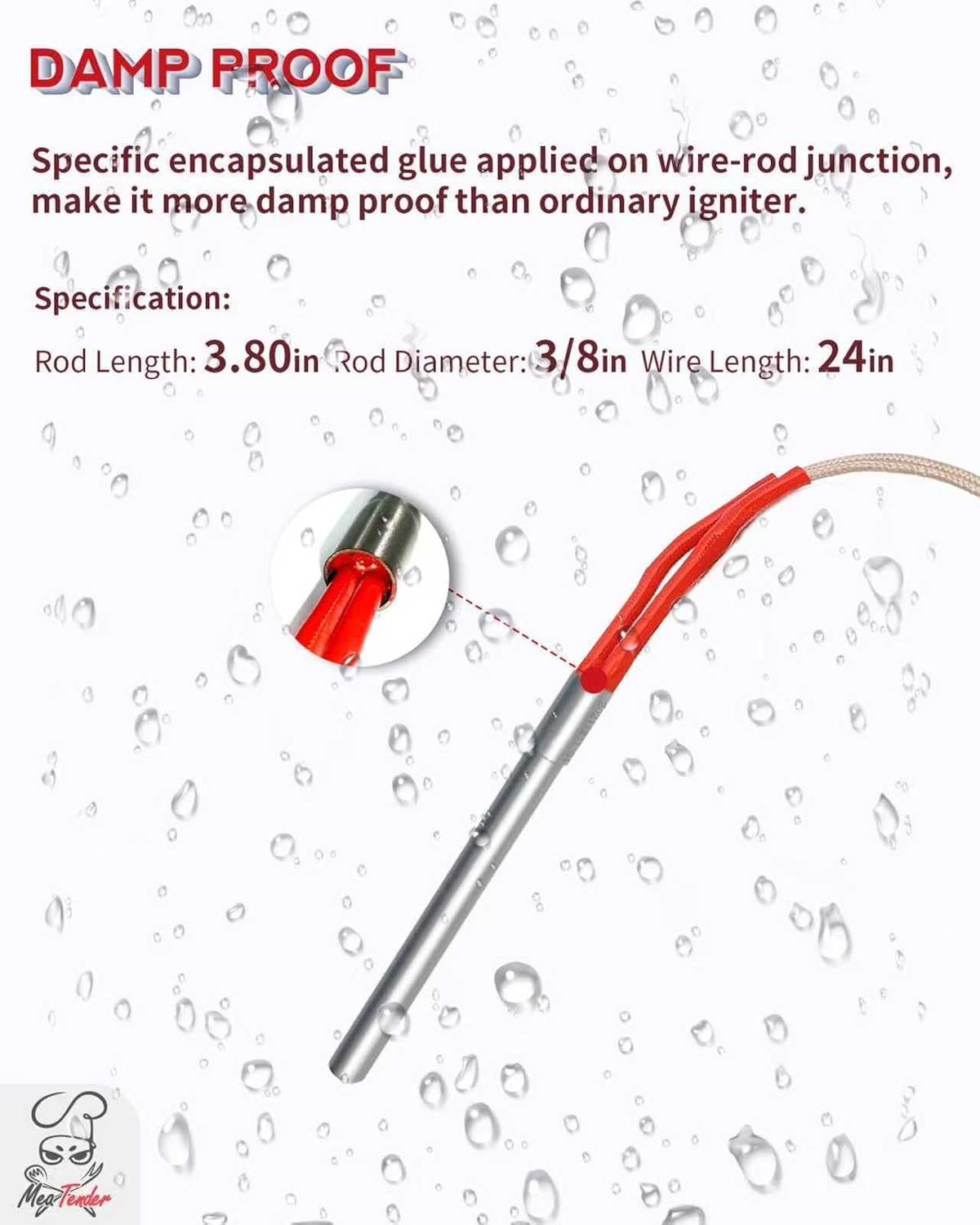 AC Hot Rod/Grill Igniter Replacement for Traeger, Pit Boss, Camp Chef, Z-Grills and Nexgrill Wood Pellet Grill Models
