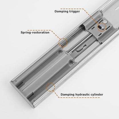 LONTAN 1 Pair 20 Inch Soft Close Drawer Slides Metal Heavy Duty - LONTAN Soft Closing Ball Bearing and Full Extension Cabinet Drawer Slides 100 LB Capacity