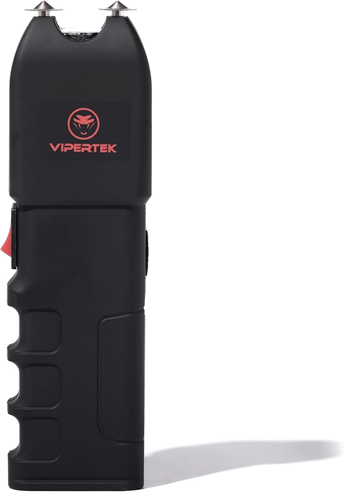 VIPERTEK VTS-989 Stun Gun for Self Defense Rechargeable with LED Flashlight