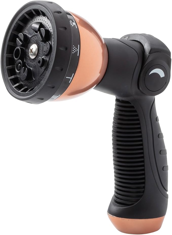 Pocket Hose Copper Bullet Spray Nozzle Infused with Copper, AS-SEEN-ON-TV, 10 Spray Patterns, Easy Thumb Control On-Off Valve, Lead Free, Design