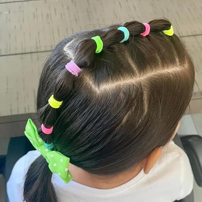 Ponytail Holder Cotton Mini Hair Elastic Rubber Bands  Tight, Non-slippery, Stretchable  Cotton Elastic Hair Rubber Bands for Kids, Girls  Women's (Pack of 50)
