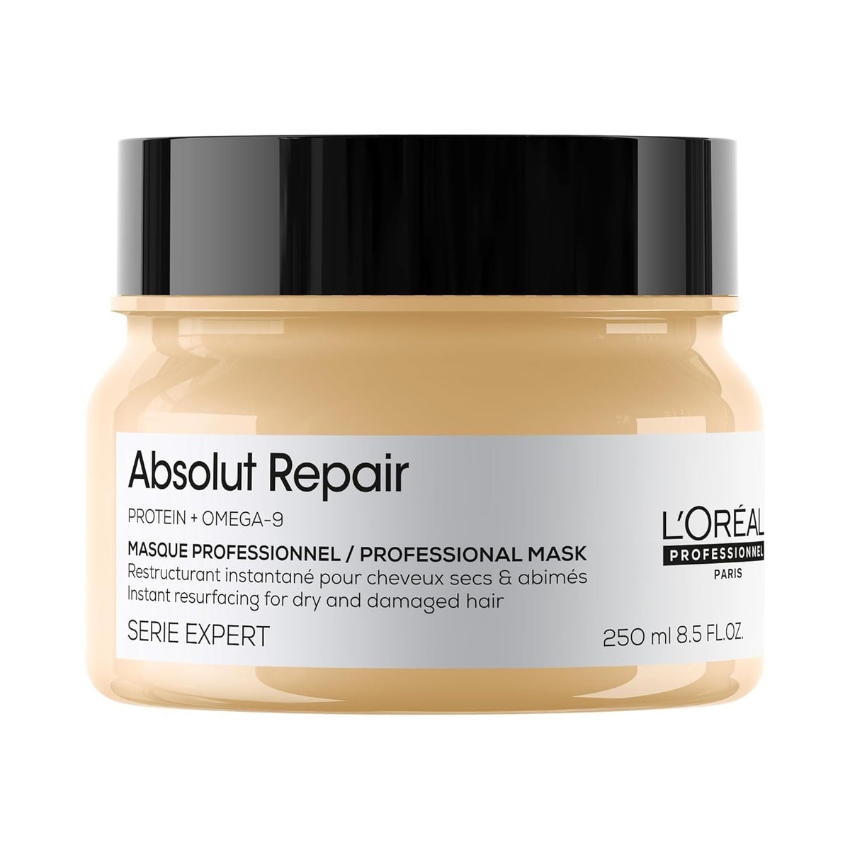 LOreal Professionnel Paris Absolut Repair Hair Mask - Hydrates, Repairs Damage & Adds Shine, Nourishing Protein Treatment, For Dry & Damaged Hair ( No Original Box )