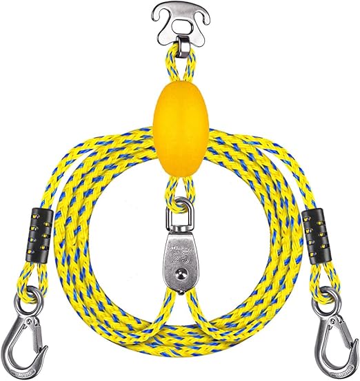 SELEWARE Heavy Duty Boat Tow Harness for Tubing, Boat Tow Rope with Stainless Steel Quick Connector, Heavy Duty Self Centering Tow Harness for Boat Water Sport Jet Ski Wakeboarding