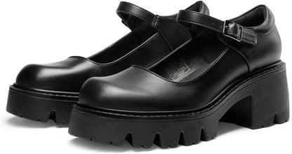 DREAM PAIRS Women's Mary Janes Shoes Platform Dress Low Heel Chunky Pumps Round Toe Ankle Strap Pumps Shoes Oxfords Esther