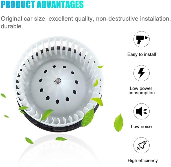 AC Heater Blower Motor Replacement for Cadillac Escalade, Chevy Silverado 1500 2500 3500 Tahoe, GMC Sierra 1500 2500 3500 Yukon Replaces  700089, 1581647, 15-81647,89019321