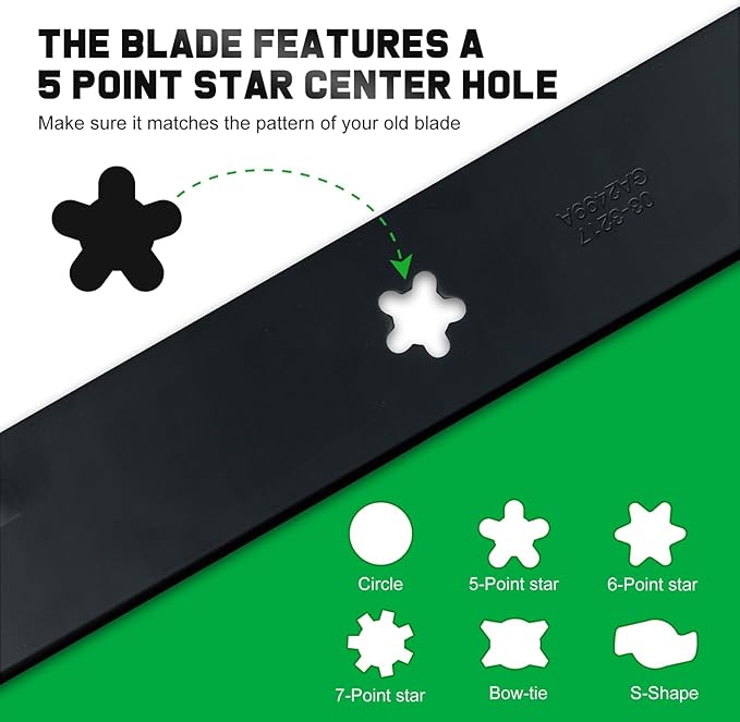 42 Inch Mower Mulching Blades for 134149 138971 Craftsman LT2000 LT1000 Poulan Pro Husqvarna 42" Deck Riding Lawn Mower Replace 532138971 532134149 138498 5-Point Star (2 Pack)