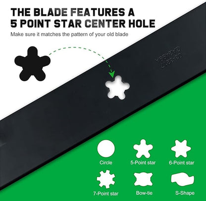 42 Inch Mower Mulching Blades for 134149 138971 Craftsman LT2000 LT1000 Poulan Pro Husqvarna 42" Deck Riding Lawn Mower Replace 532138971 532134149 138498 5-Point Star (2 Pack)
