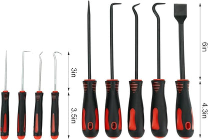 XOWOTOOLS 9Pcs Precision Pick & Hook Set with Scraper, Automotive & Electronic Hand Tools