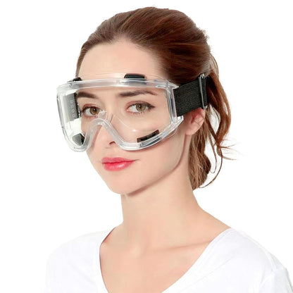 1 Pc Anti Fog Safety Goggles Over Glasses | Protective Safety Goggle with Clear Bullet Proof Lens and Air Vent | Adjustable Strap Eye Protection Lab Goggles