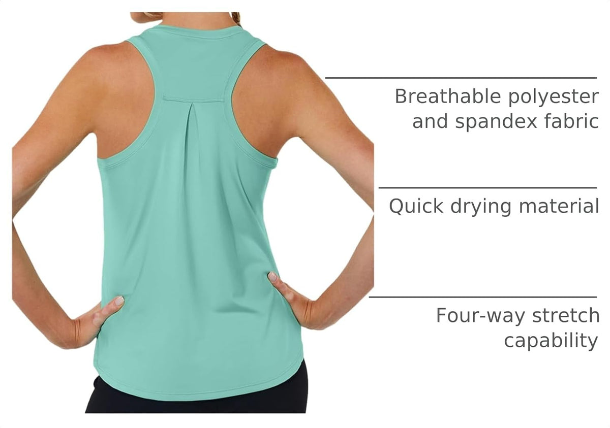 Workout Tank Tops for Women Racerback Tops Sleeveless Running Shirts Loose Fit Athletic Gym Quick Dry Exercise