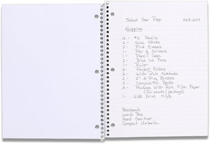 Mead Spiral Notebook, 1 Subject, Wide Ruled Paper, 70 Sheets, 10-12" x 8", Green (05510AC5)