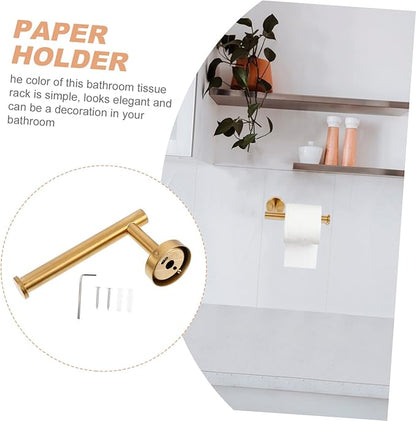 1 Set Wall Mounted Toilet Paper Holder Durable Tissue Rack with Screw Mounting and Practical for Bathrooms Modern Design with End Disc to Prevent Roll Fall