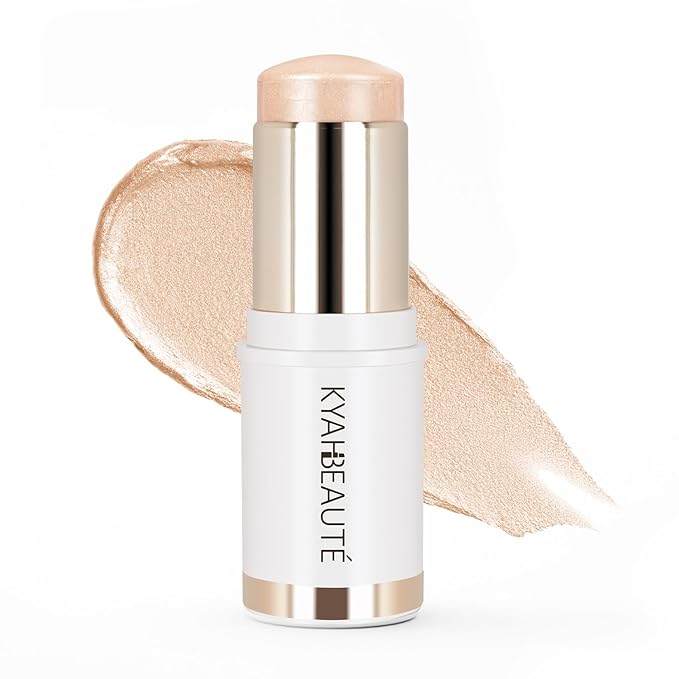 Dewy Highlighter Makeup 15g0.53fl.Oz, Highlighter Makeup Stick for Face and Body, Radiant  Shimmer Glow, Buildable Color for All Day  Vegan  Cruelty-Free  Champagne Beige Gold