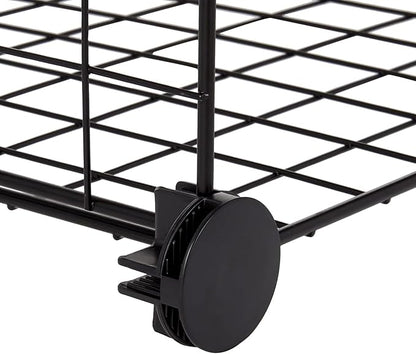 Basics 4 Cube Storage Organizer - Wire Grid Closet and Shelves, Stackable, Black 14"x14"x14"