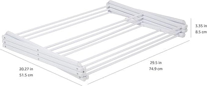 Basics Foldable Portable Laundry Rack for Air Drying Clothing, Indoor Outdoor Use - 14.5" D x 29.5" W x 41.8" H, White