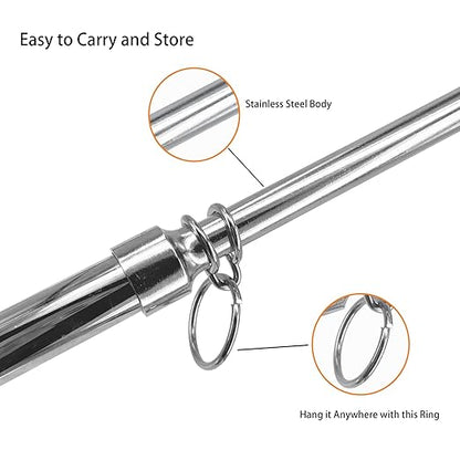 Truck Tire Pressure Gauge, Straight-on Foot Dual Head Chucks Stainless Steel, Heavy Duty Air Pressure Tire Gauge for Auto Trucks Cars RVs Vans Gage