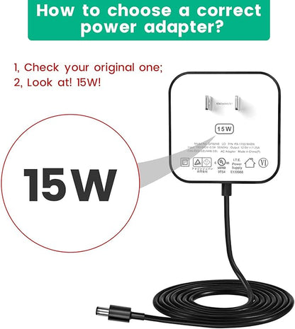 15W Power Cord Adapter for Echo Pop, Dot 5th Gen, Dot 4th, 3rd Generation, Kids Edition, TV Cube Smart Speakers - White Wall Charger Plug Long Cable, 5ft